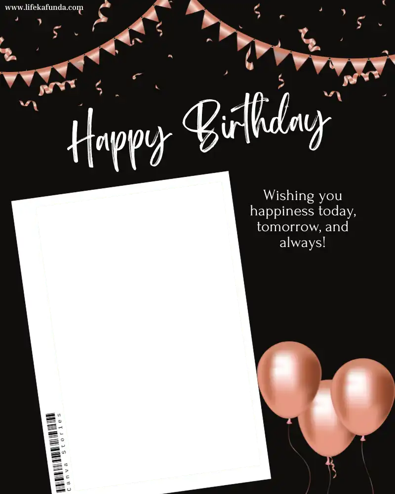 Black And White Birthday Photo Card