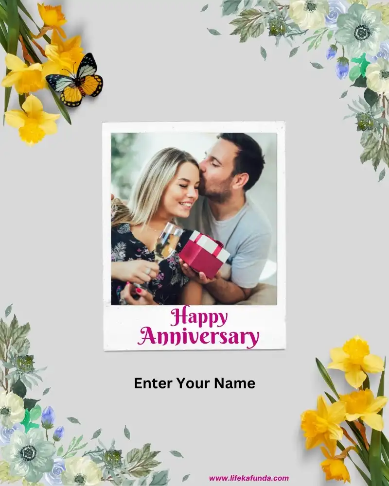 Modern Anniversary Photo Card