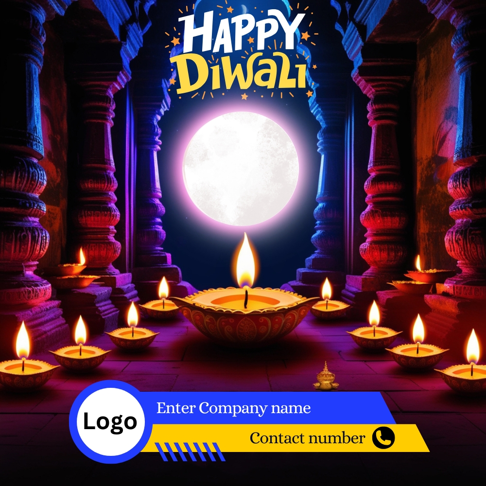 Create Business Diwali Wishes with Your Logo and Name