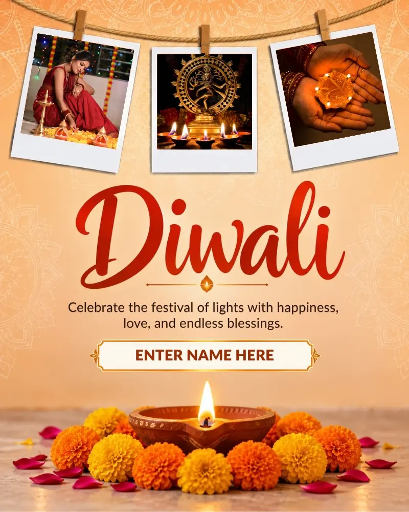 Diwali Photo Card Maker Upload Your Photo and Download for Free