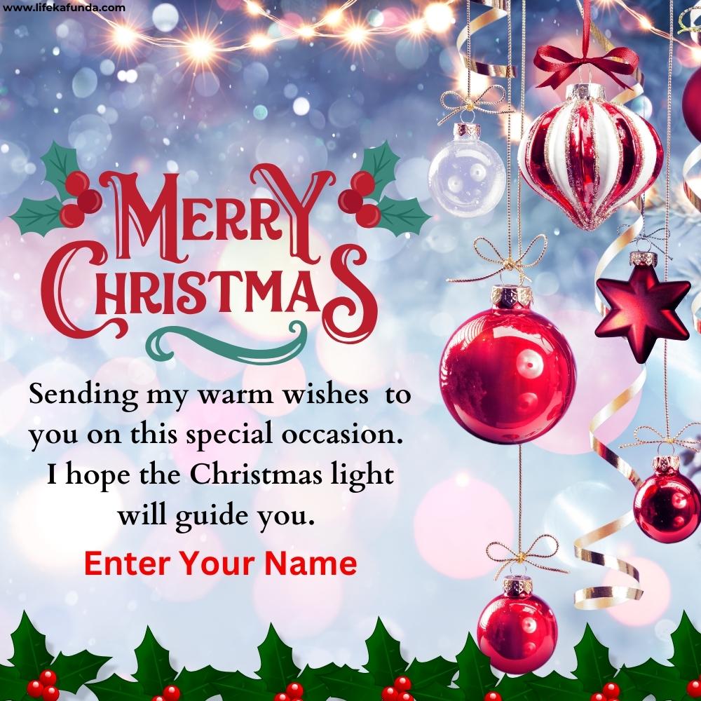 Best Christmas card with Name for WhatsApp Status