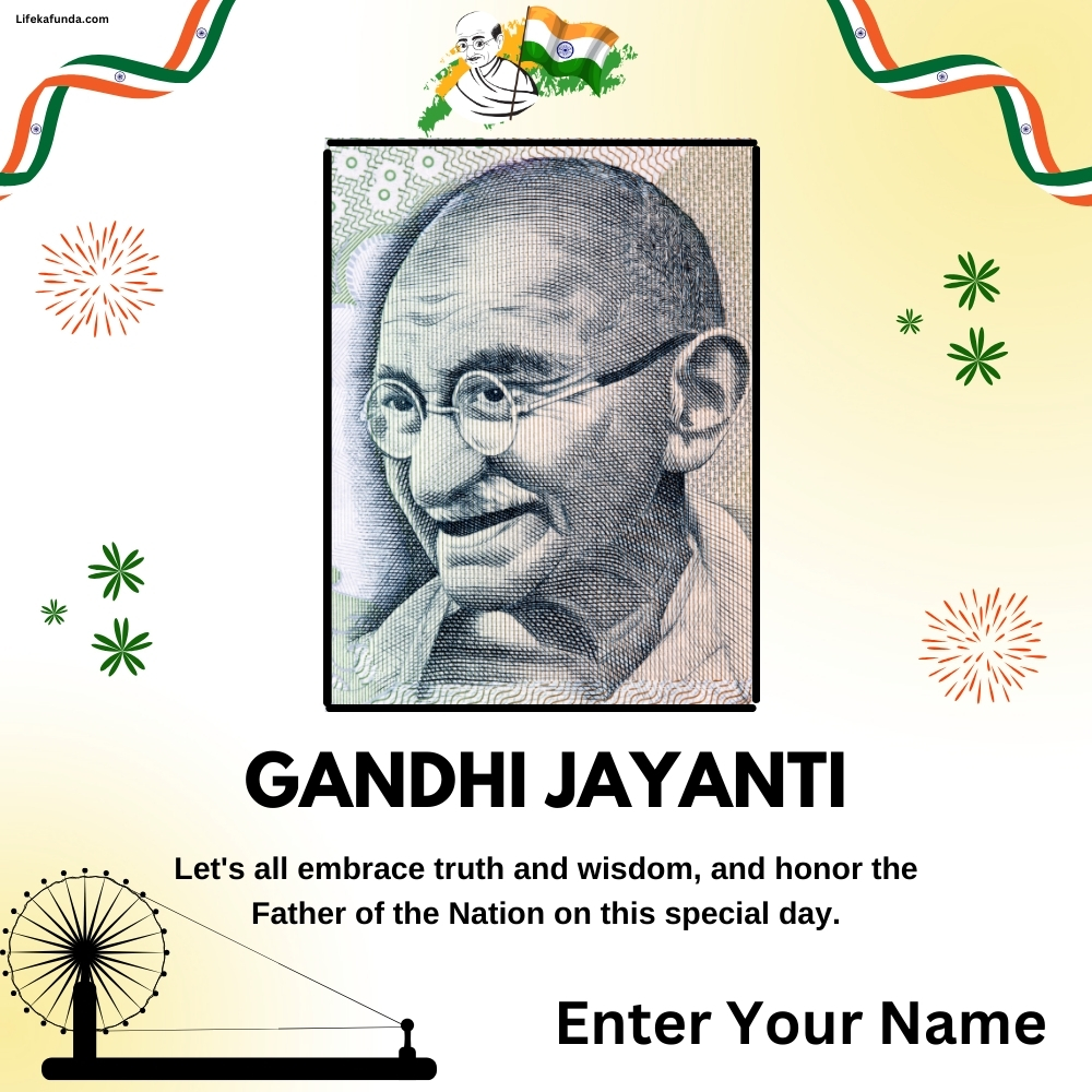 Elegant Wishes card Specially for Mahatma Gandhi Birthday 