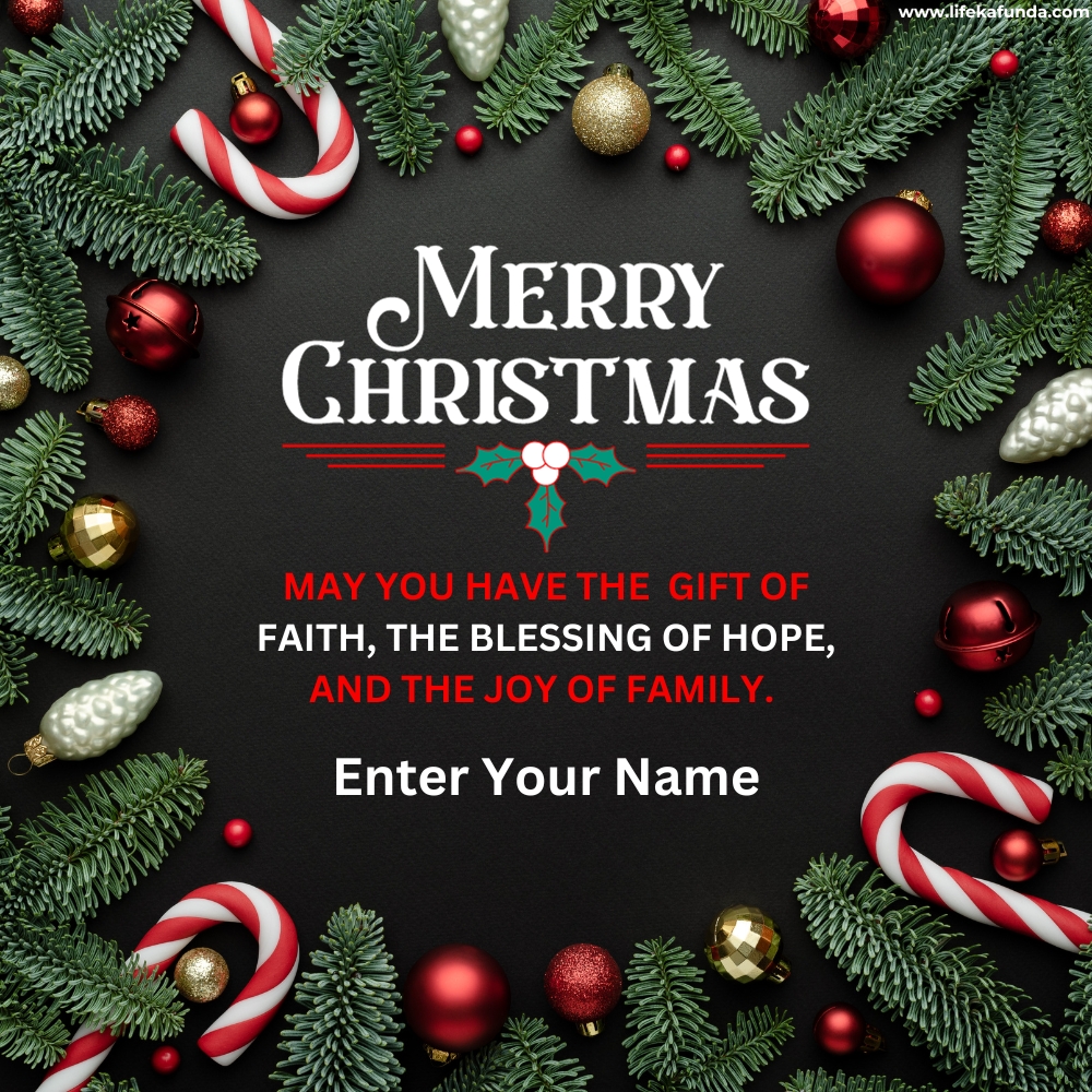 Free Name Editable Christmas Wishes Card