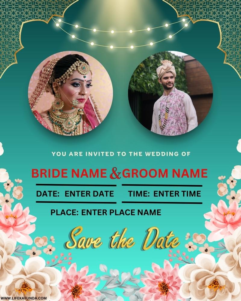 Free Wedding Invitation Ecard with Name and Photo