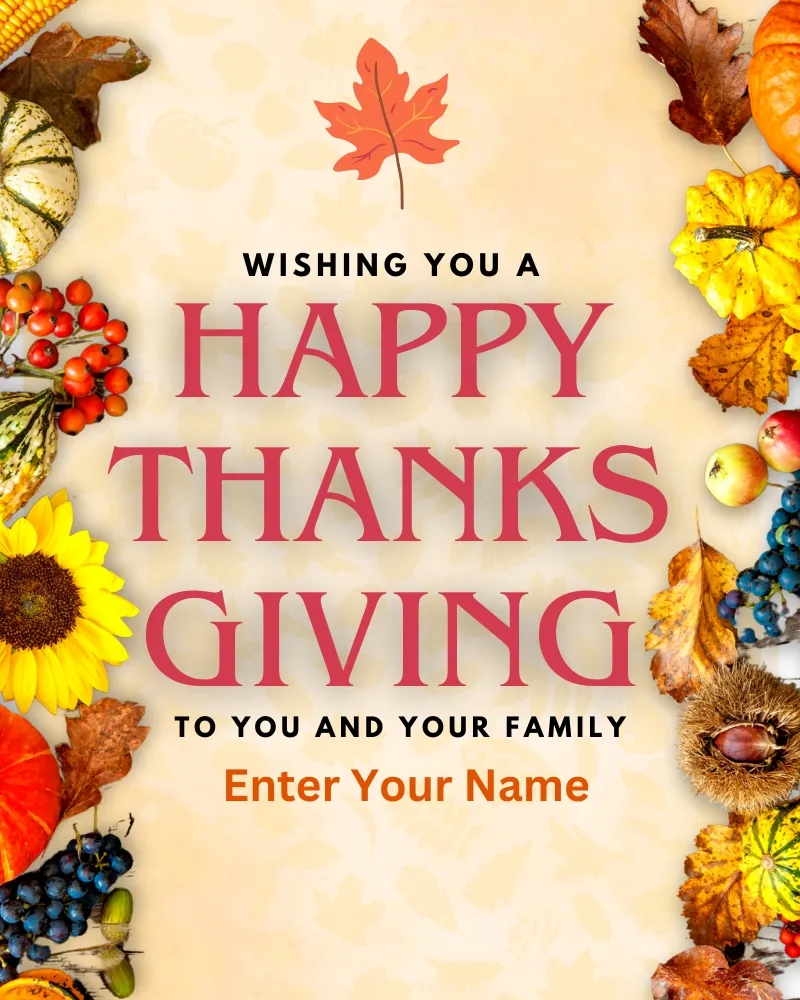 Editable Thanksgiving Day Card Free Download