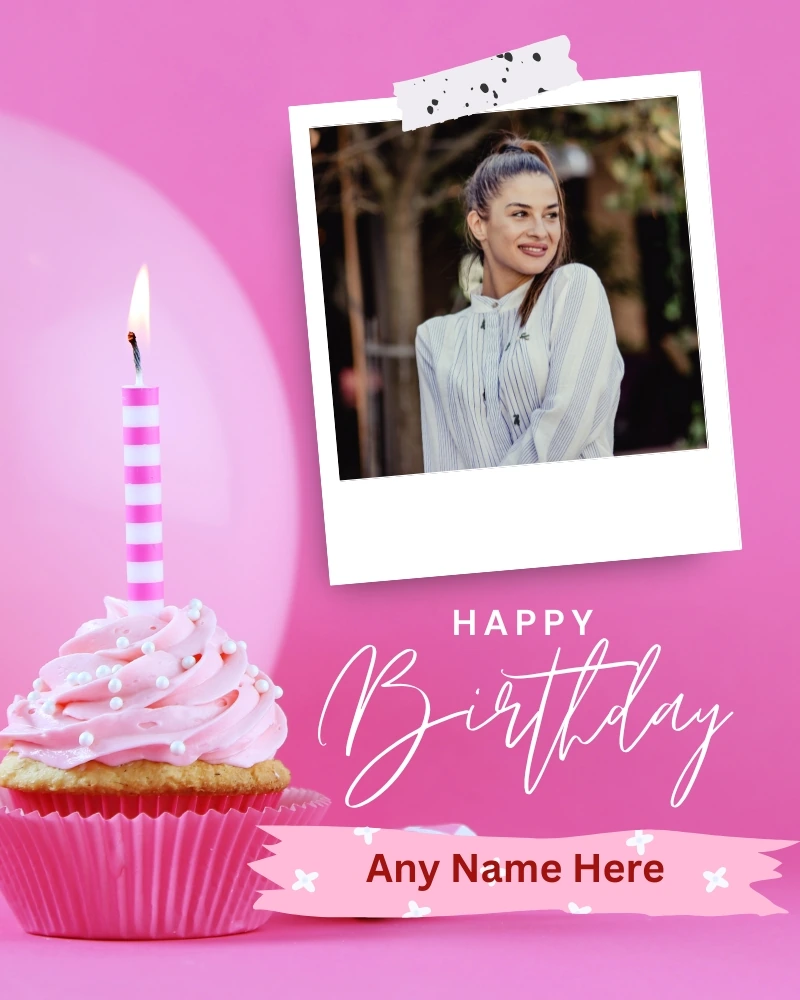 Unique Happy Birthday Wishes Card with Photo and Name 