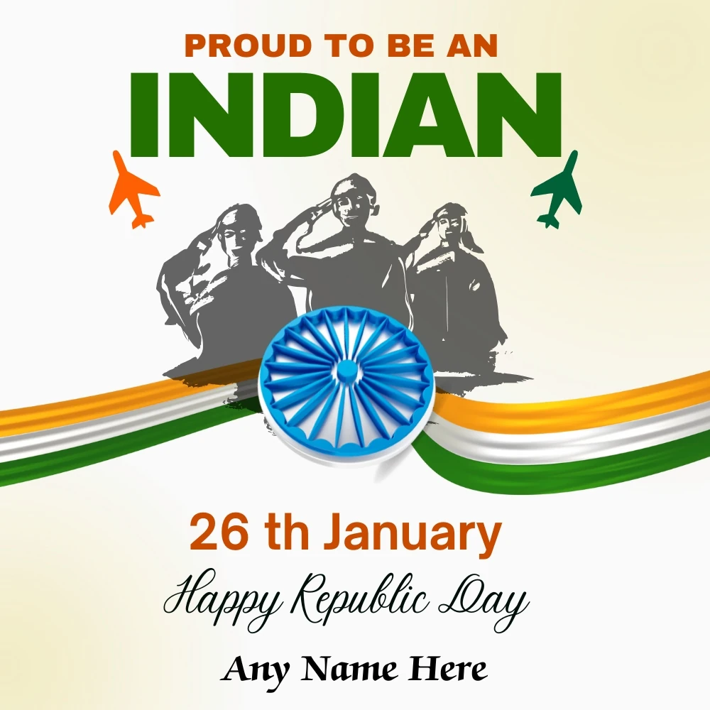 Creative Republic Day Card with Name Edit 