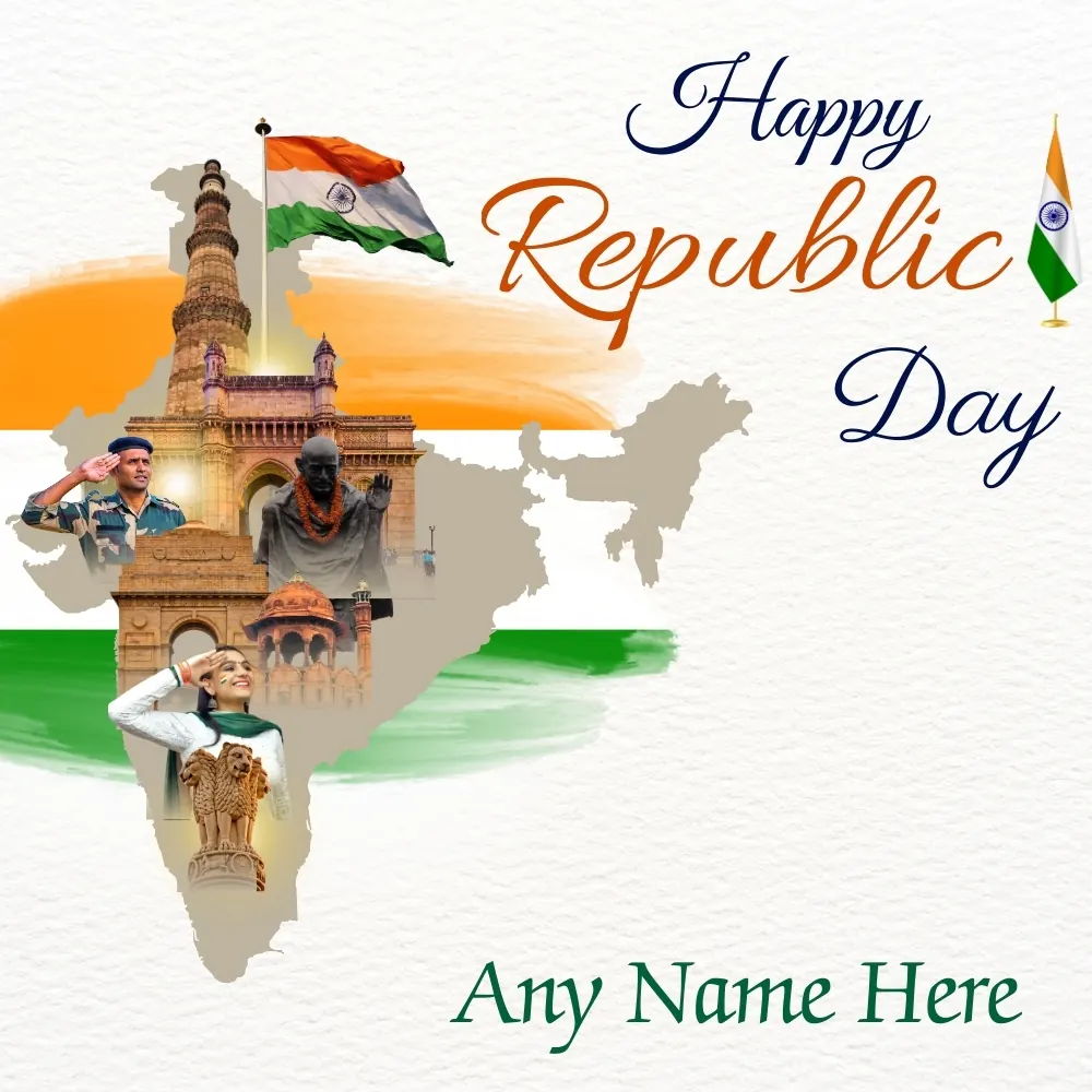 Latest 2025 Republic Day Card with Indian Map