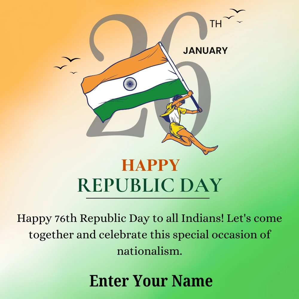 Tricolor Background Republic Day Ecard