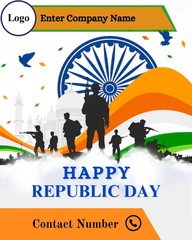 Republic Day Card with Motivation Background Image