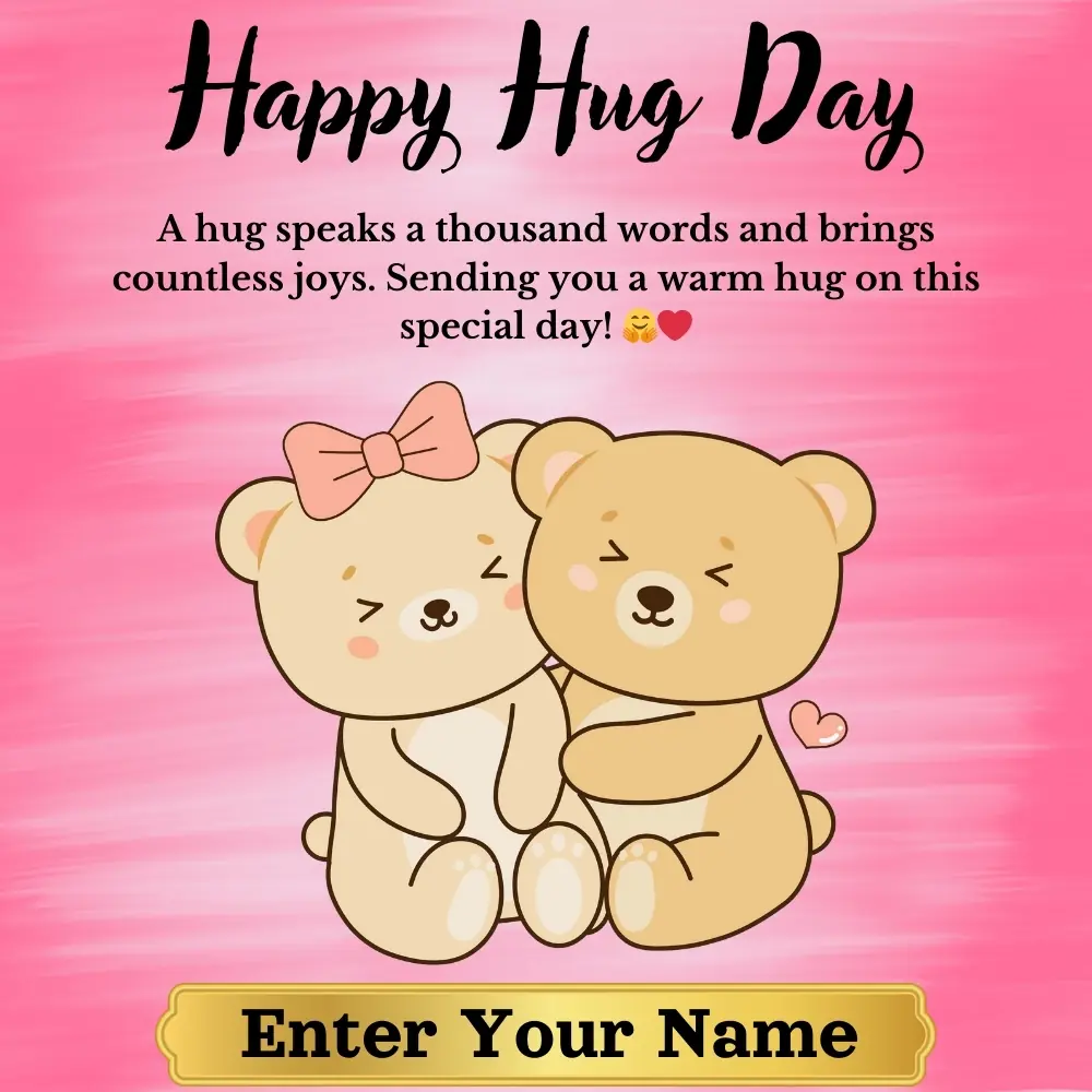 Online Happy Hug Day Greeting Card 