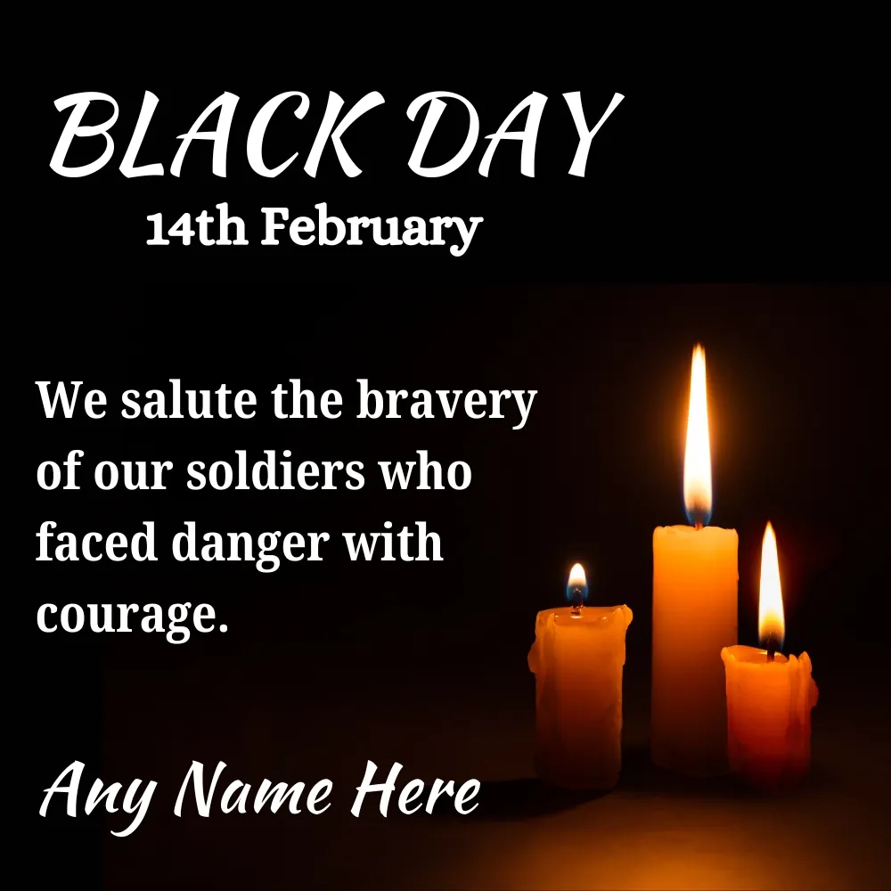  Candles Black Day Card with Quotes