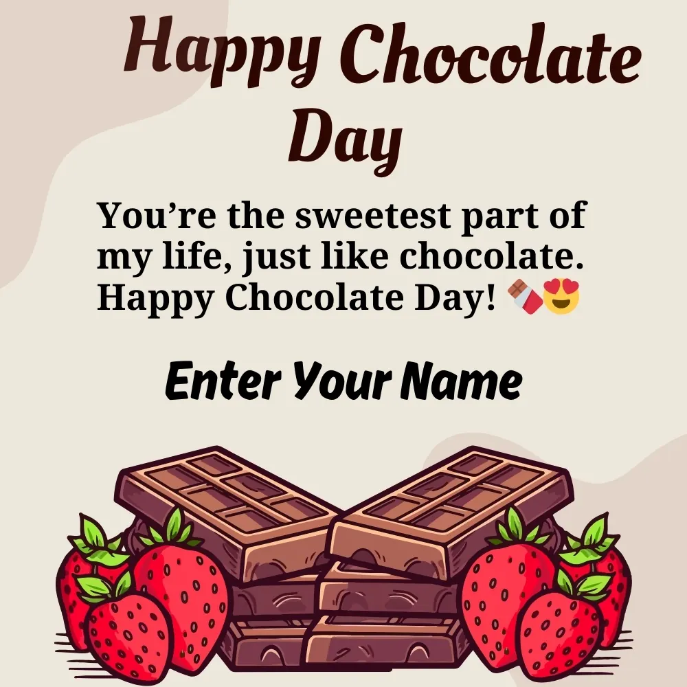 Happy Chocolate Day Card with Quotes Maker Online 