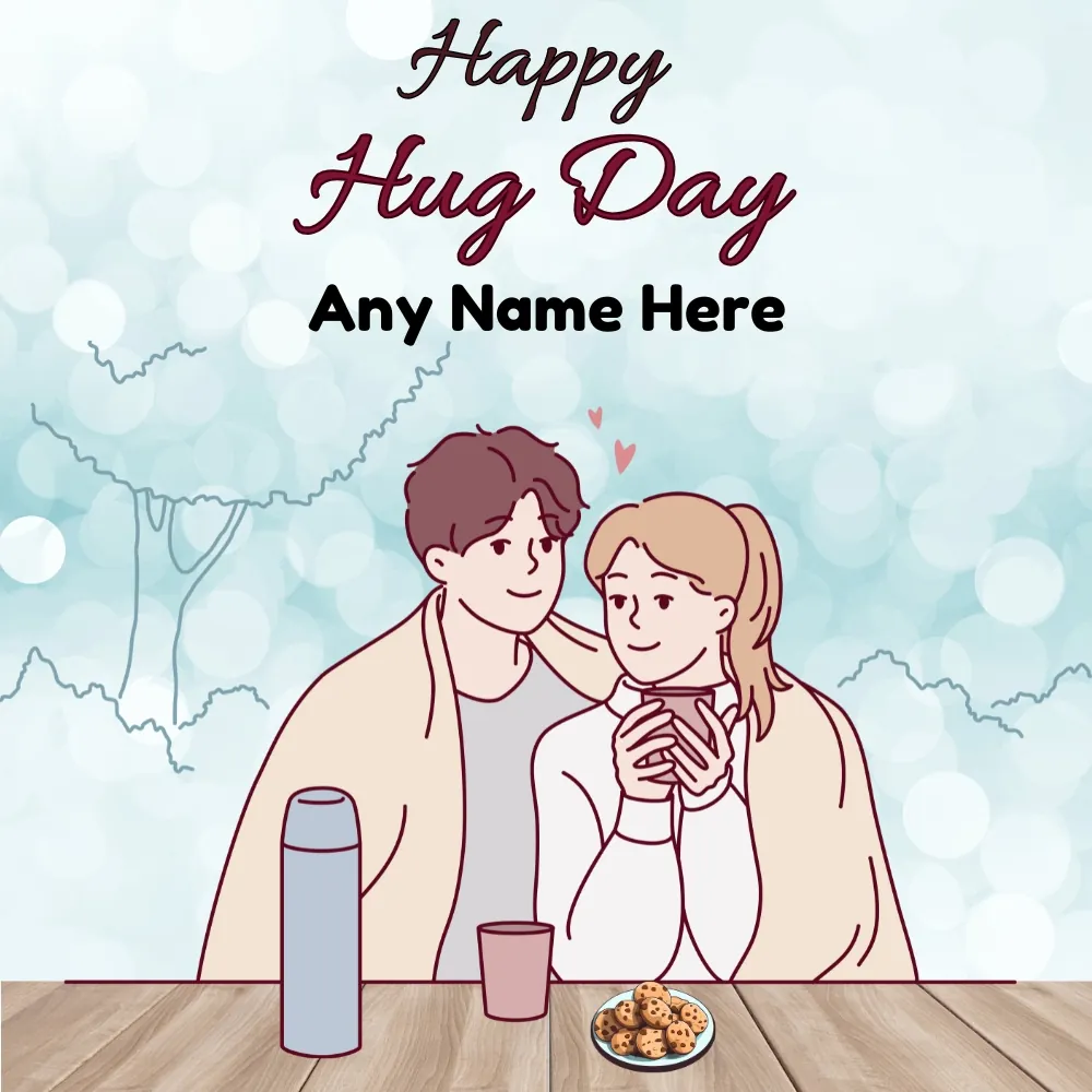 Name Editable Happy Hug Day Card For Couples 