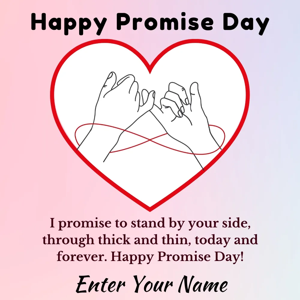 Beautiful Promise Day Greeting Card with Name