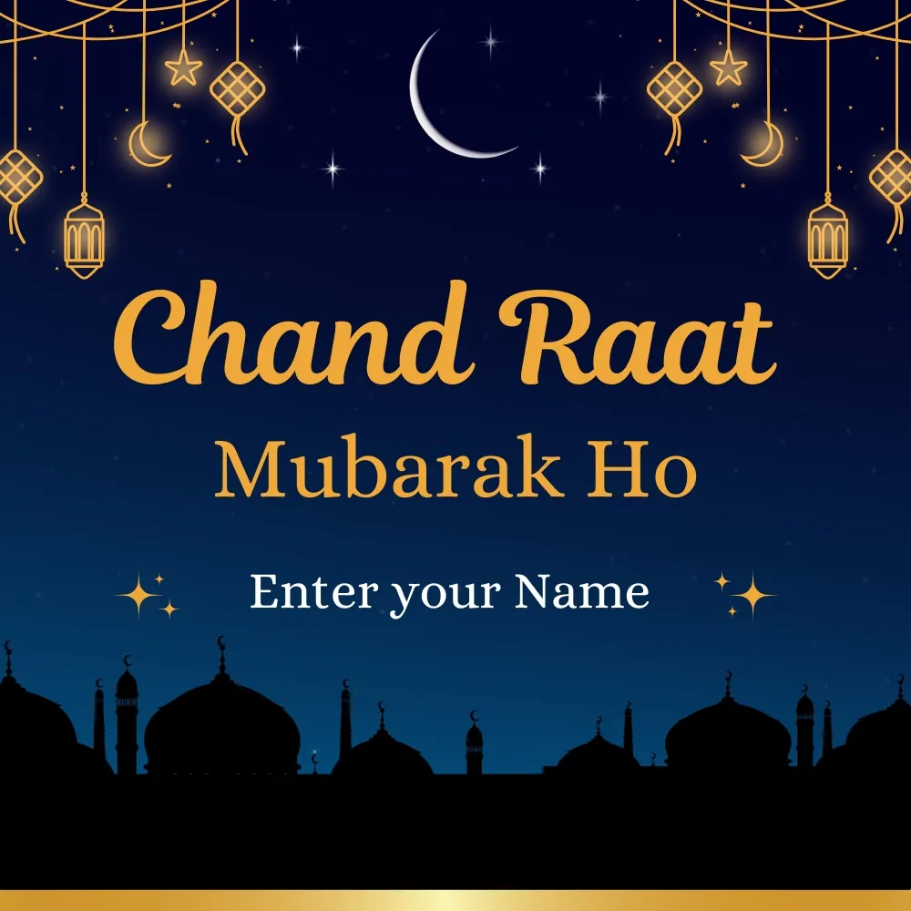 Create Chand Raat Mubarak Wishes Card 