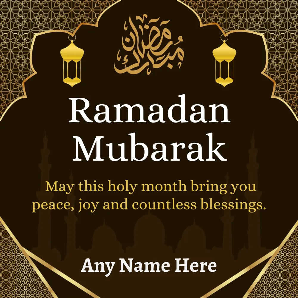 Name Editable Ramadan Mubarak Card with Name 