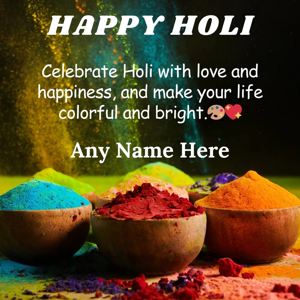 Happy Holi Greeting Card With Quotes 