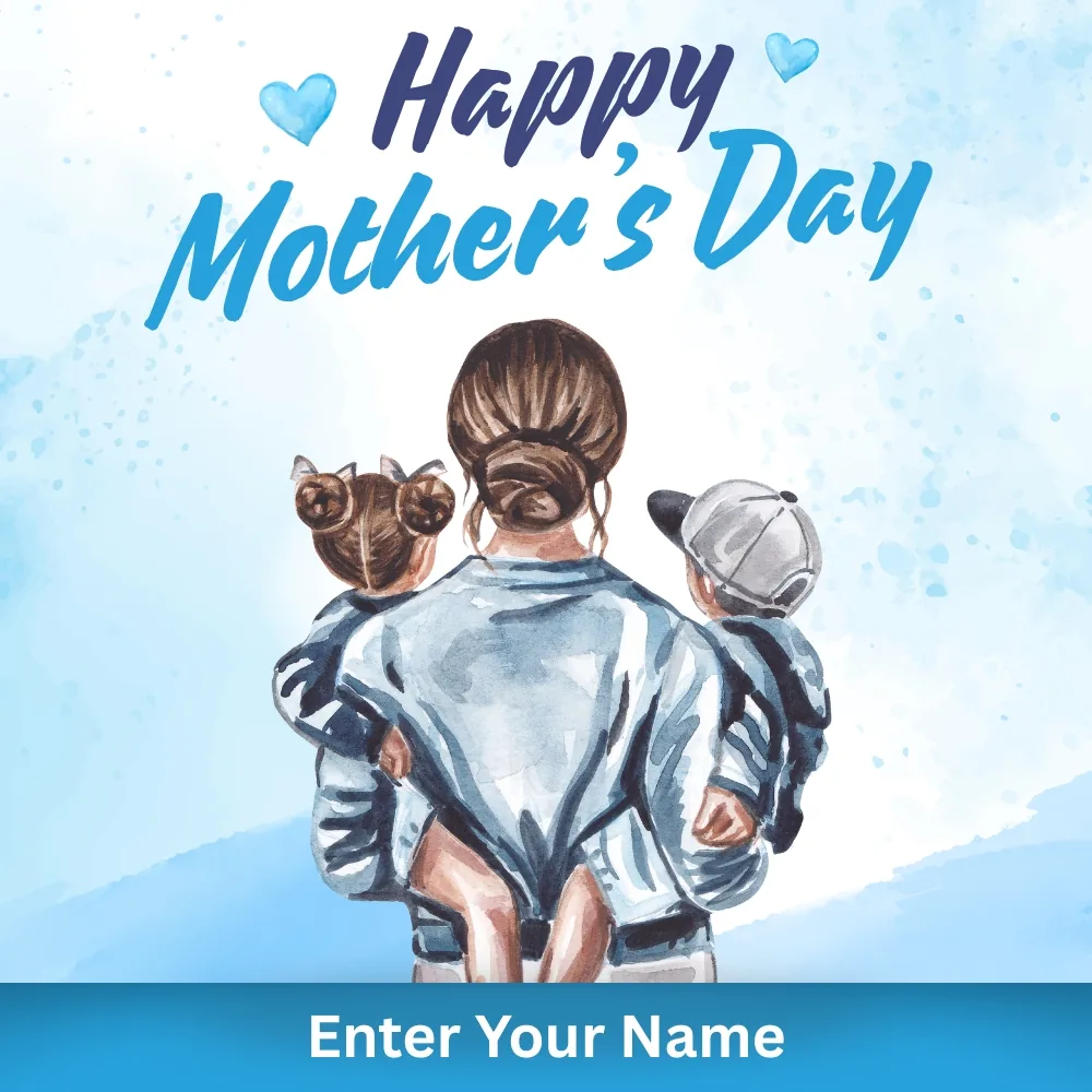 Happy Mothers Day Wishes Card with Name Edit