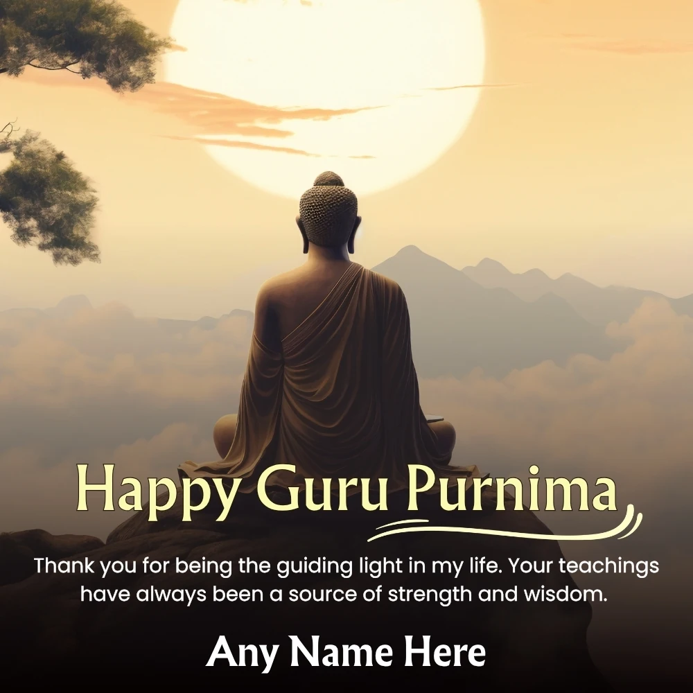 Name Editable Happy Guru Purnima Wishes Card 
