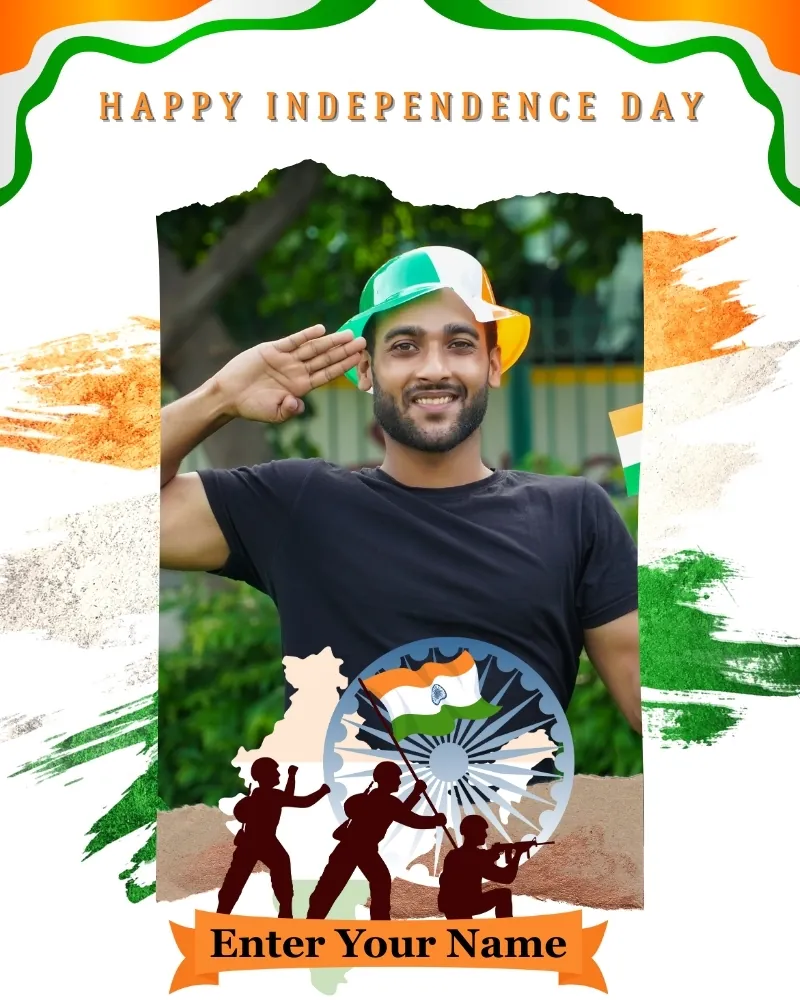 Photo Editable Happy Independence Day Image with Name