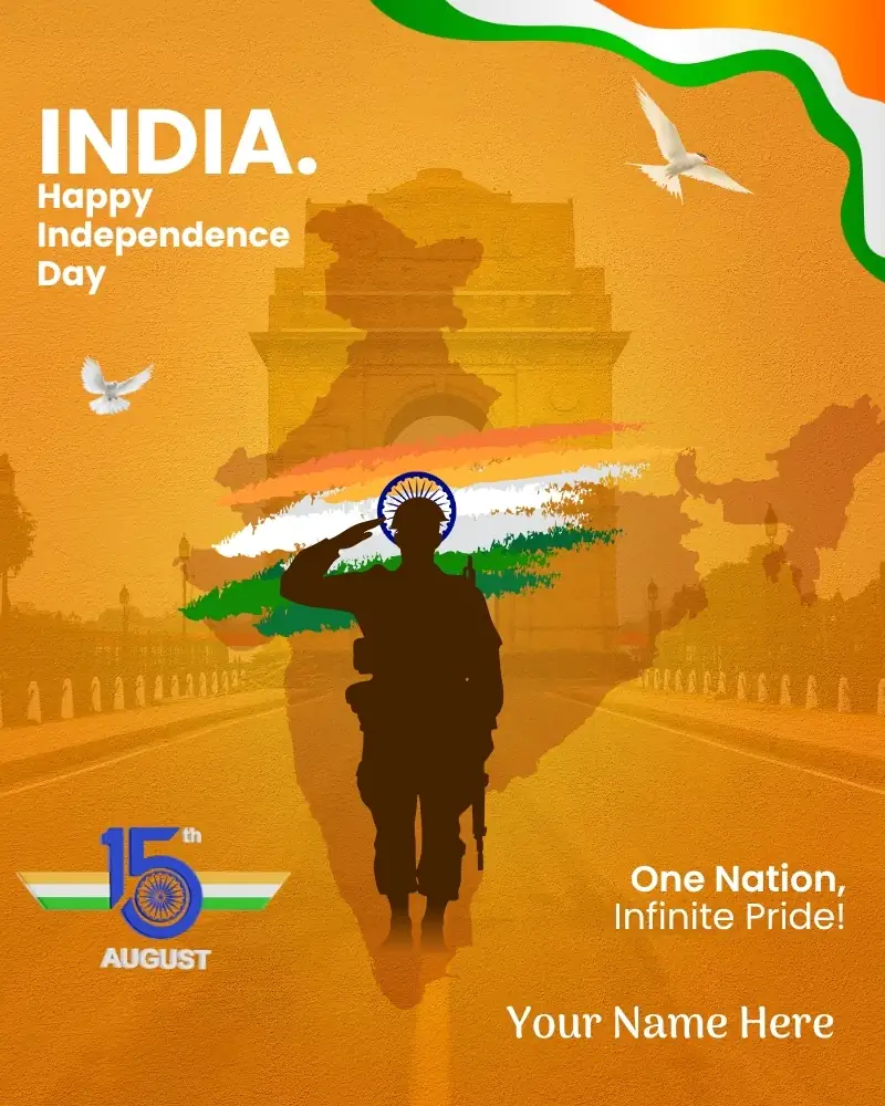 Easily Download Happy Independence Day eCard With Name 