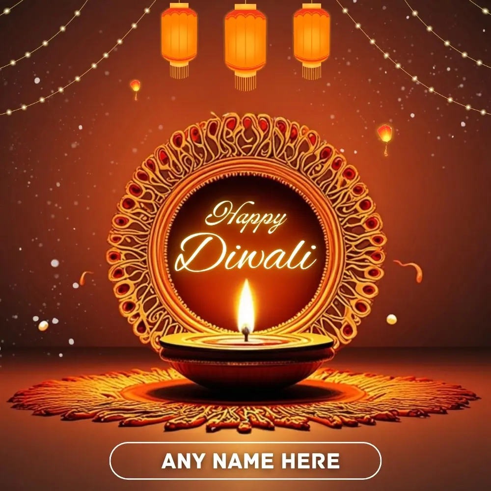 Custom Happy Diwali ECard with Name Edit for Social Media