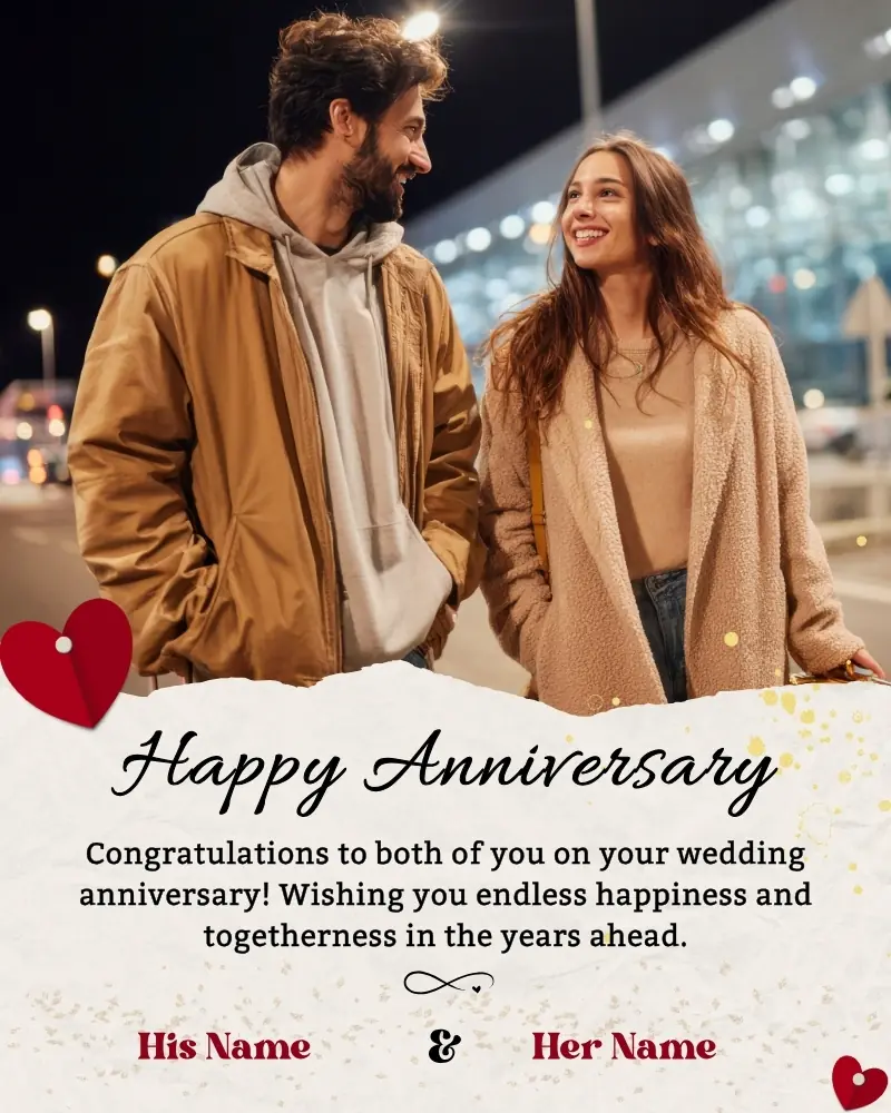 Online Personalized Happy Anniversary E-Card with Name and Photo