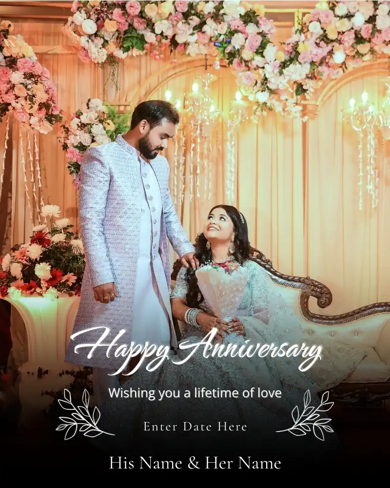 Customizable Anniversary Greeting Card with Photo and Date Space