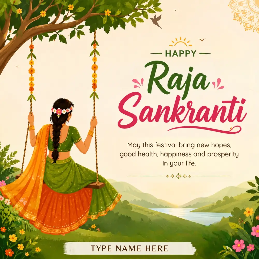 Happy Raja Post Create Unique Happy Holi Wishes Image in Hindi with Customization Name