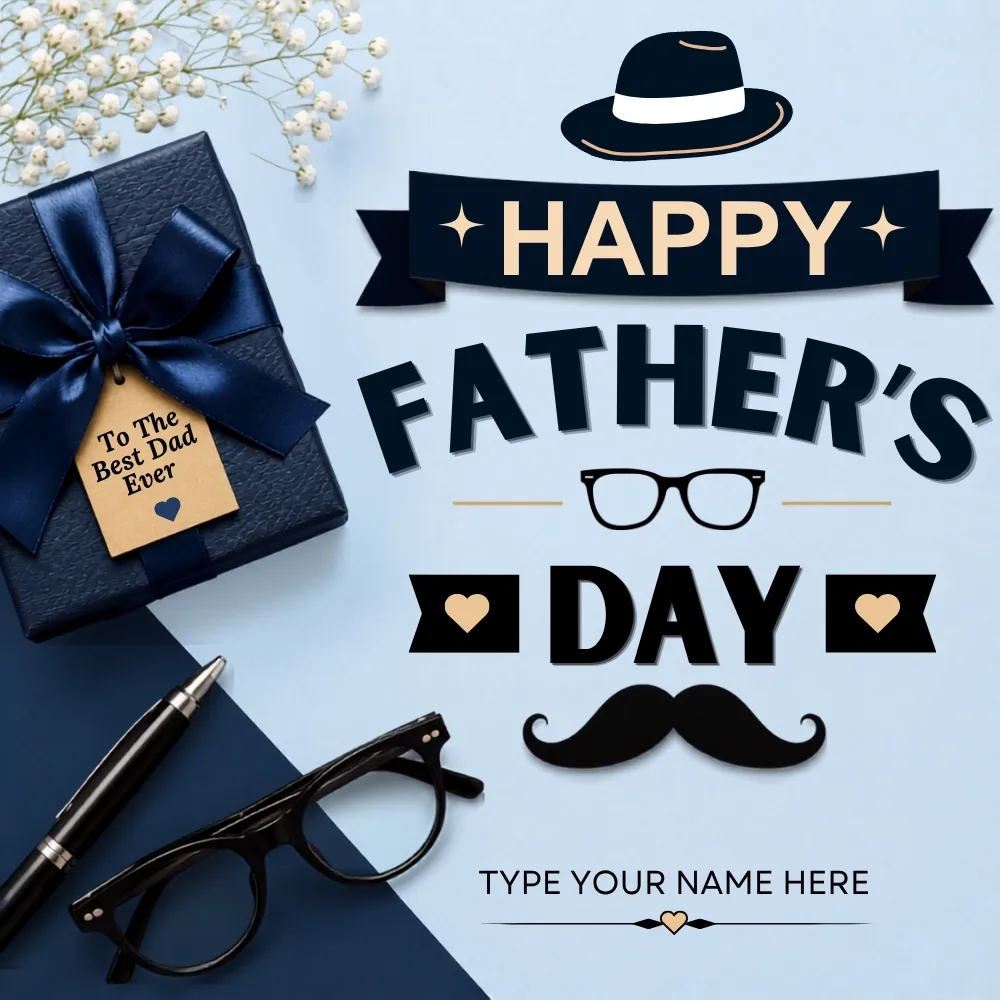 Personalized Happy Father s Day Greeting Template with Name