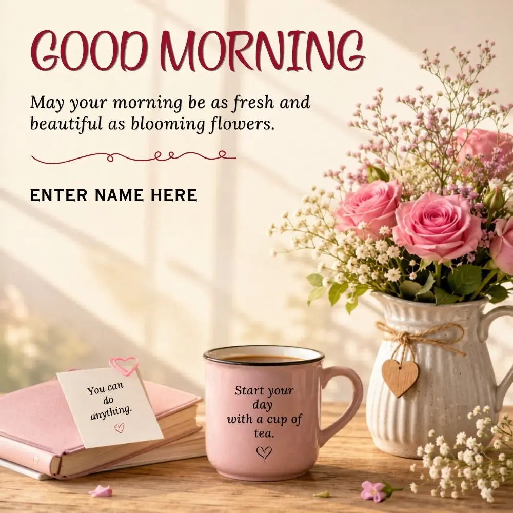 Create Beautiful Good Morning Wishes Image with Your Name