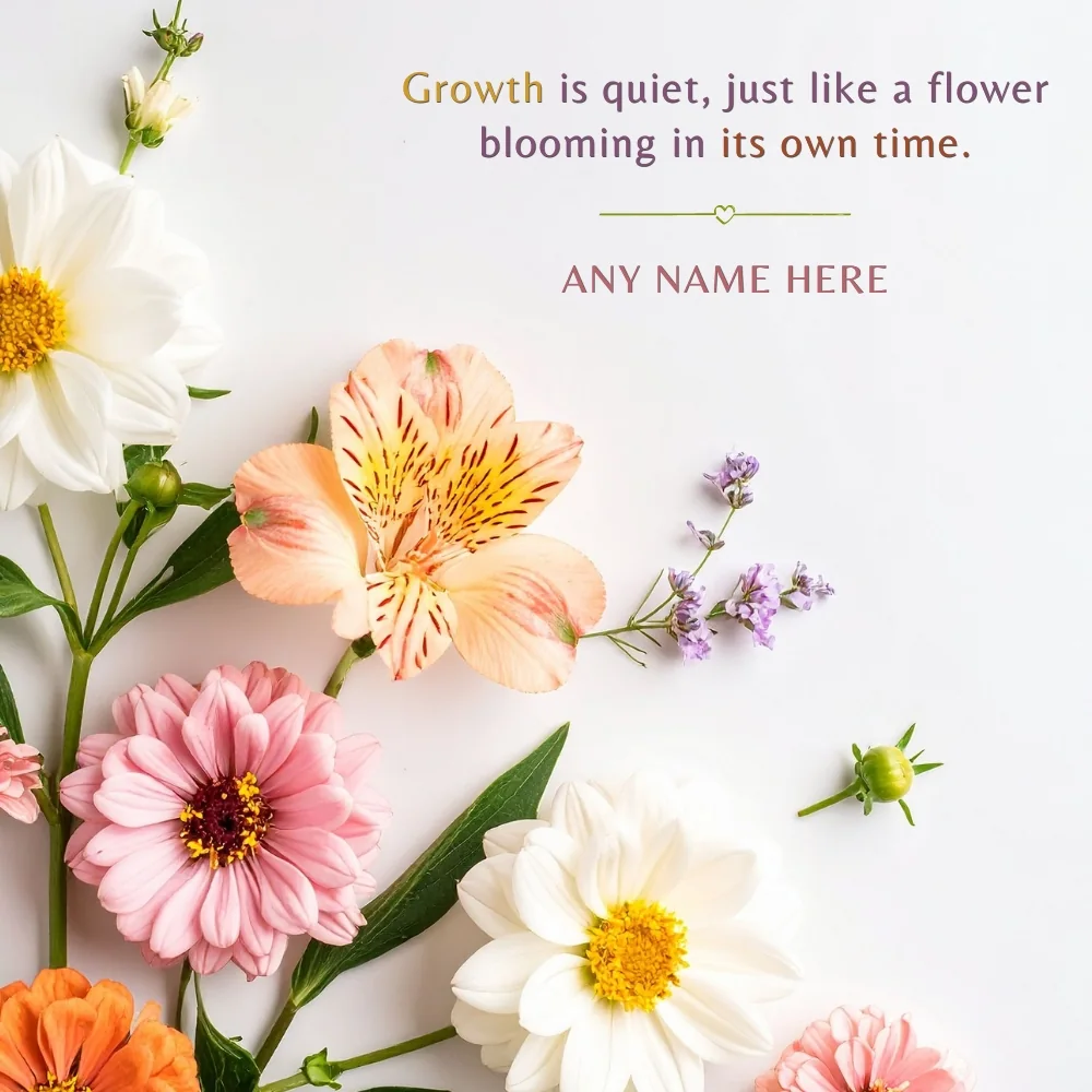 Create Graceful Floral Motivational Image with Custom Name 
