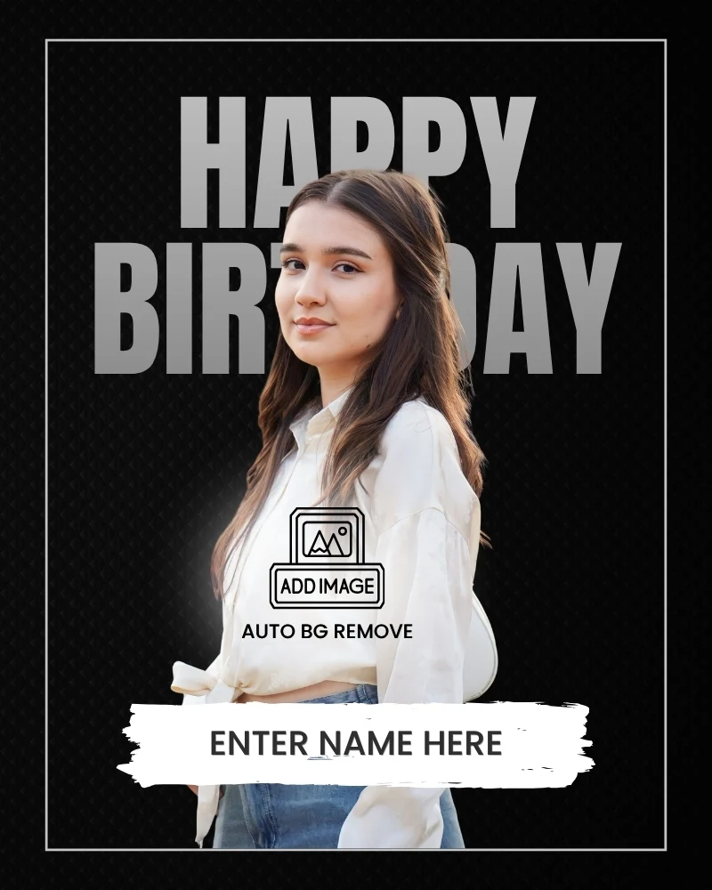 Happy Birthday Greeting Card with Auto Background Remover & Name Personalization