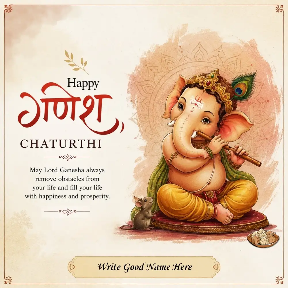 Create Ganesh Chaturthi Wishes Image Online with Name