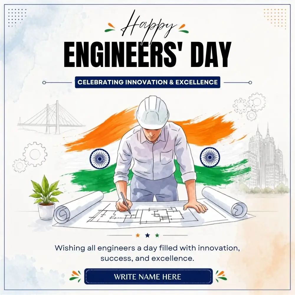 Happy Engineers' Day Greeting card with Name Edit 