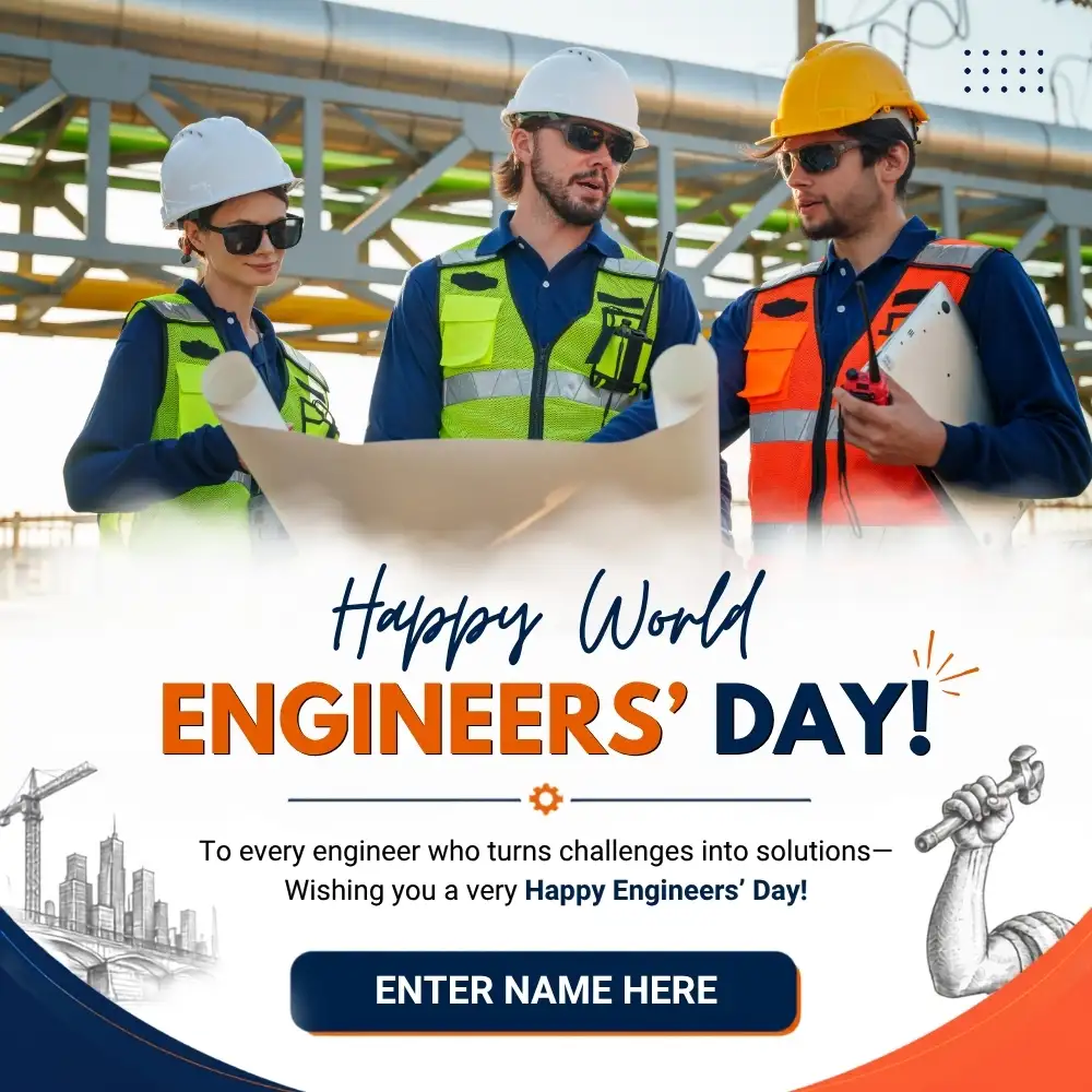 Editable Happy World Engineers' Day Poster with Name