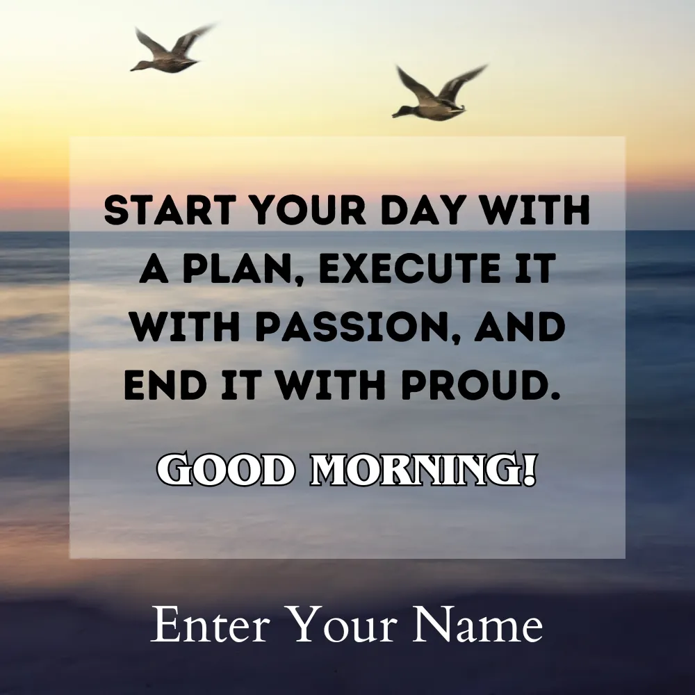 Attractive good morning wishes card with name edit