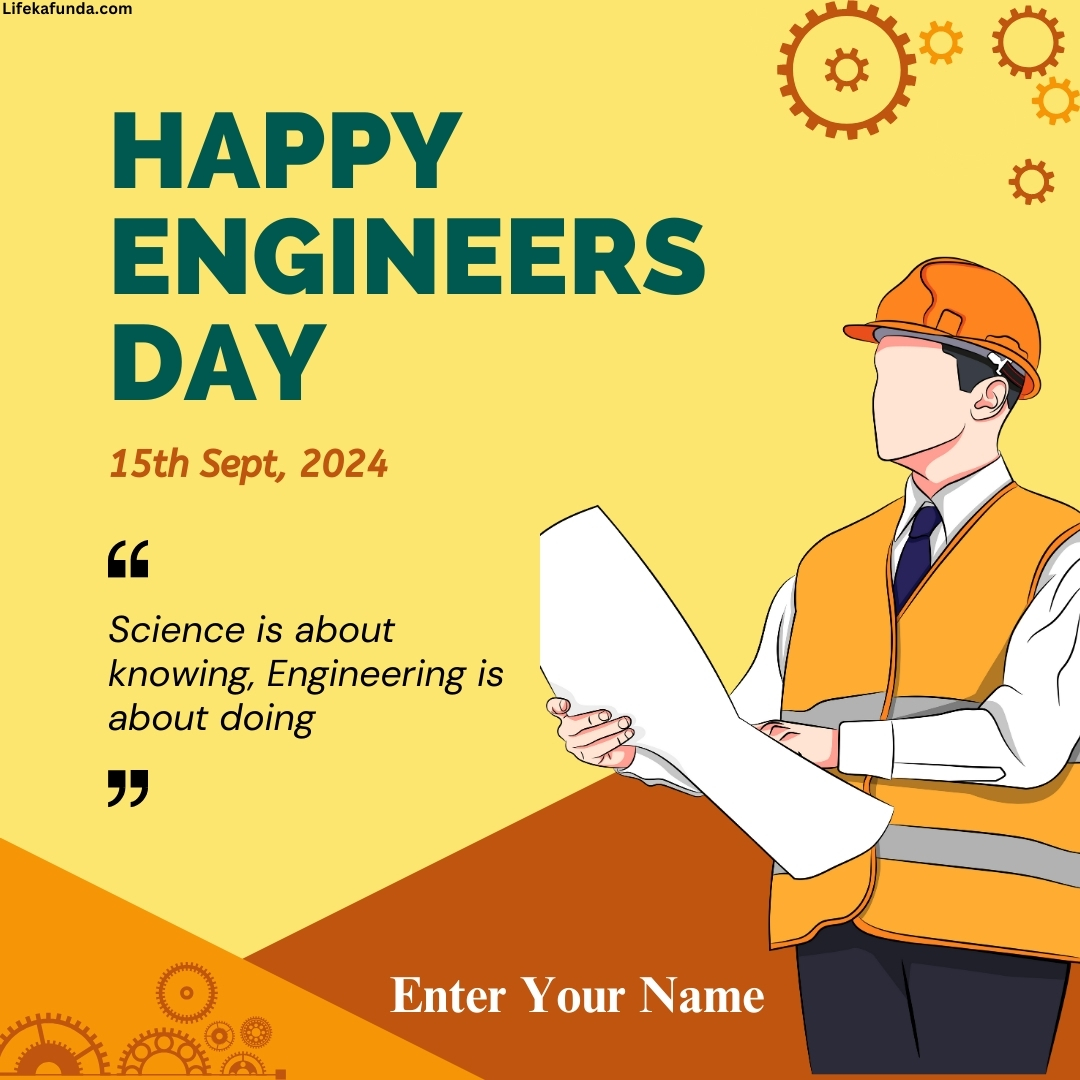 Happy Engineering Day wishes Card with Name Editable Feature 