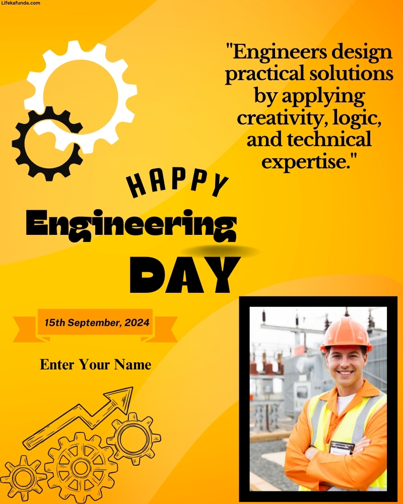 Happy Engineering Day wishes card with photo 