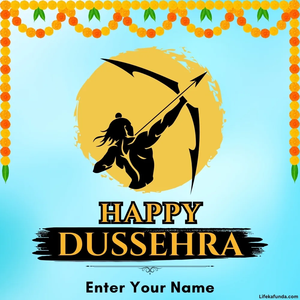 Happy Dusshera wishes card with name editable feature