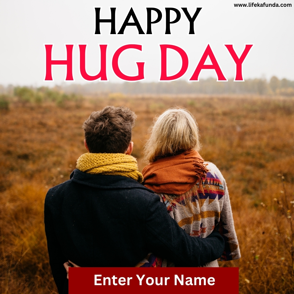 Latest Hug Day Wishes Card with Name