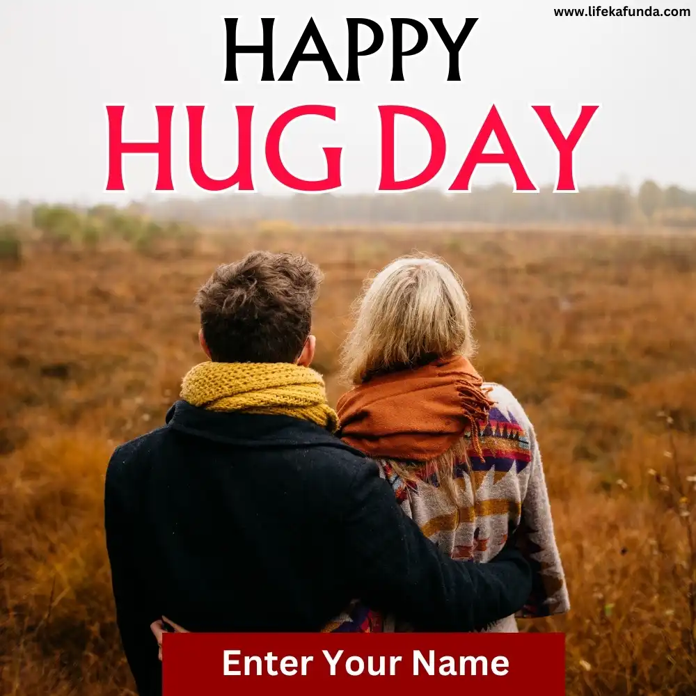 Latest Hug Day Wishes Card with Name