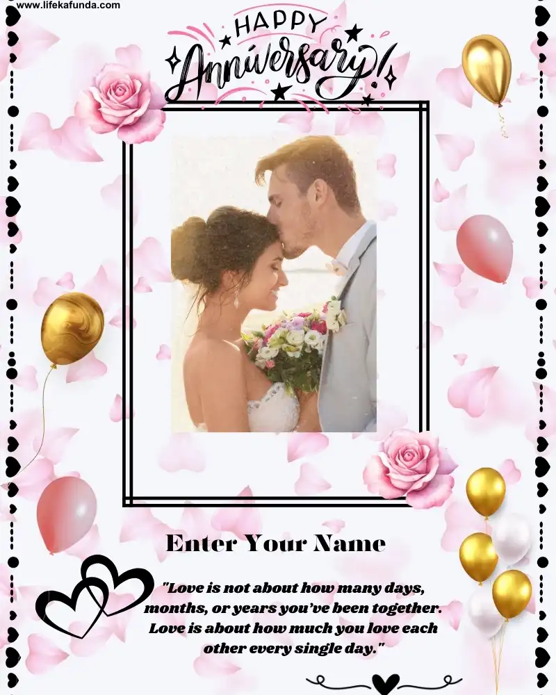 Latest wedding Anniversary Wishes card with photo 