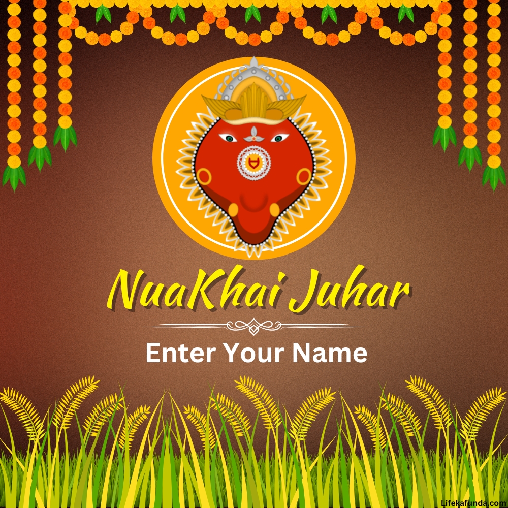 Unique Nuakhai Juhar Wishes Card 2024