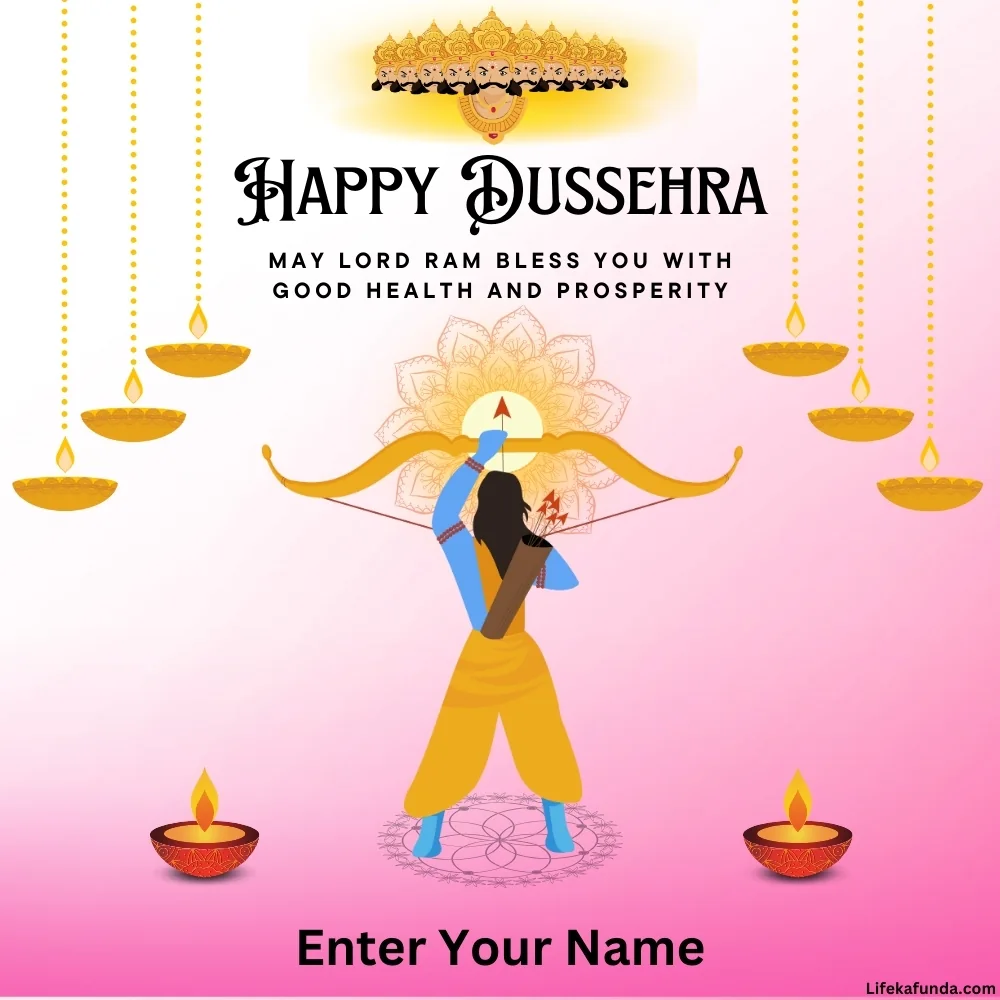 Wishes card for Dusshera festival with name editable features 