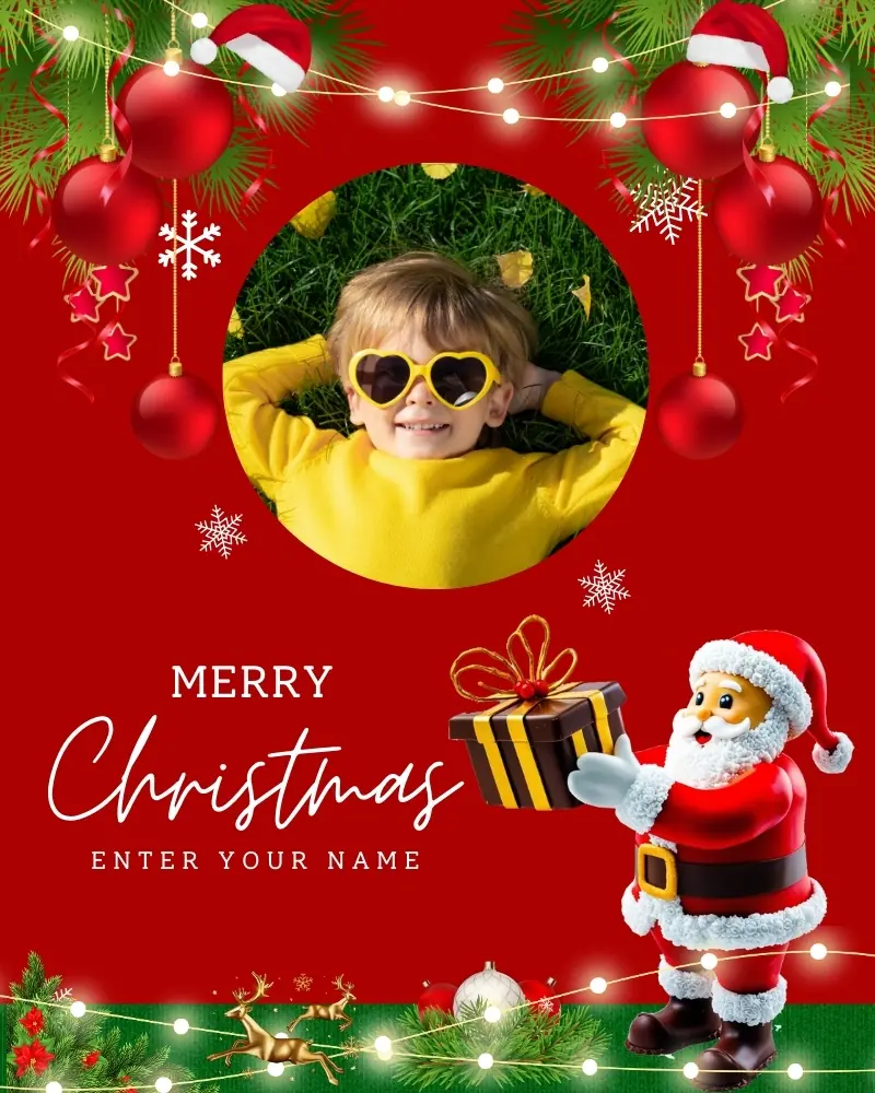 Editable Christmas Card with Photo and Name