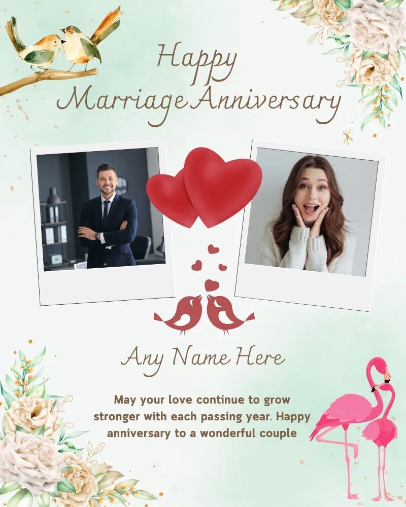 Create Beautiful Happy Anniversary Card with Name and Photo Edit 