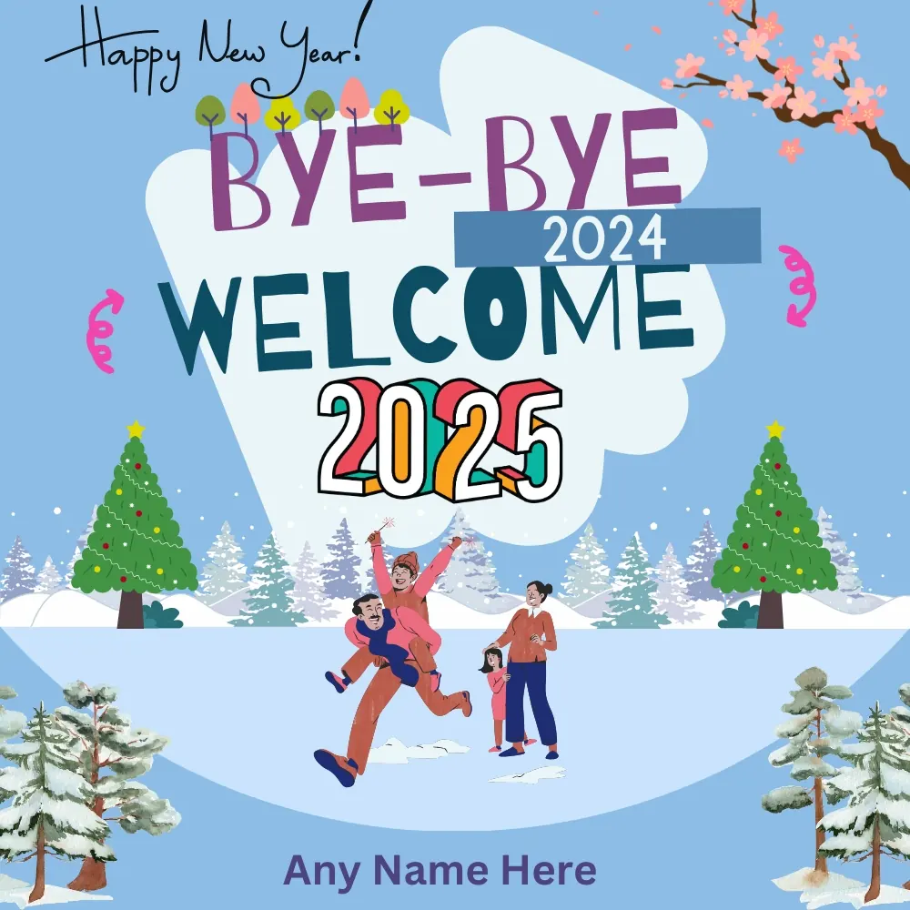 Free latest New Year Greeting Card with Name