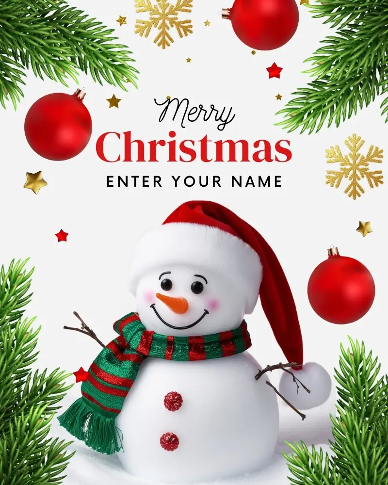 Happy Merry Christmas Template Personalized With Name 